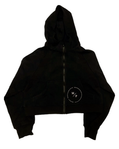 Performance Moderate Crop Hoodie - Black